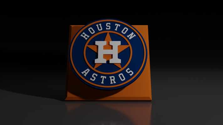 mlb houston astros flottant logo signe by conceptions hangar art panneaux logos base ball texas multicolore sports 3d print model - Mito3D