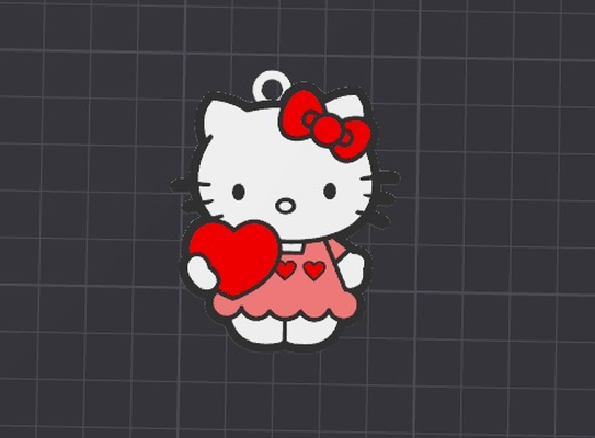 fofa gatinha chaveiro colar charme livre comercial by dominator334 arte 2d chaveiros ei hellokitty namorados amar diversão disney chave correntes anel argolas porta chaves aniversário casamento ams pronto amslite leve fácil impressão easytoprint garoto rapazes menina meninas criança crianças kidstoy brinquedos feliz engraçado kawaii 3d print model - Mito3D