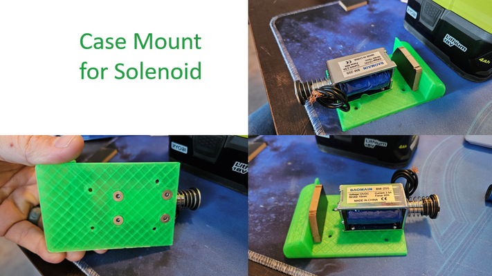 montaje soporte solenoide by fabricante dave pasatiempo bricolaje diy electrónica montar pinball gabinete émbolo parachoque relé baño principal electroimán bm z05 12v 2a 3d print model - Mito3D