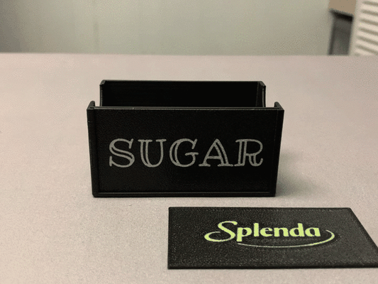 açúcar pacote suporte splenda recipiente intercambiável rótulos by bre3dlove designs casa modelos comida serviço restaurante organizador armazenamento caddie pacotes jantar café chá acessórios bebida rótulo 3d print model - Mito3D