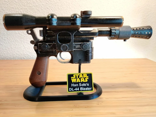 improved han solo blaster dl-44 stand shared by speewack props & cosplays 3d print model - Mito3D