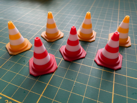 traffic-cone pylone rc car 56mm truck 1 10 1-10 12 1-12 pylonen verkehrsleith tchen by heiko hoffmann2000 hobby & diy traffic cone barrier lkw auto vehicel vehicle vehichle play game rctruck accessories safety 3d print model - Mito3D