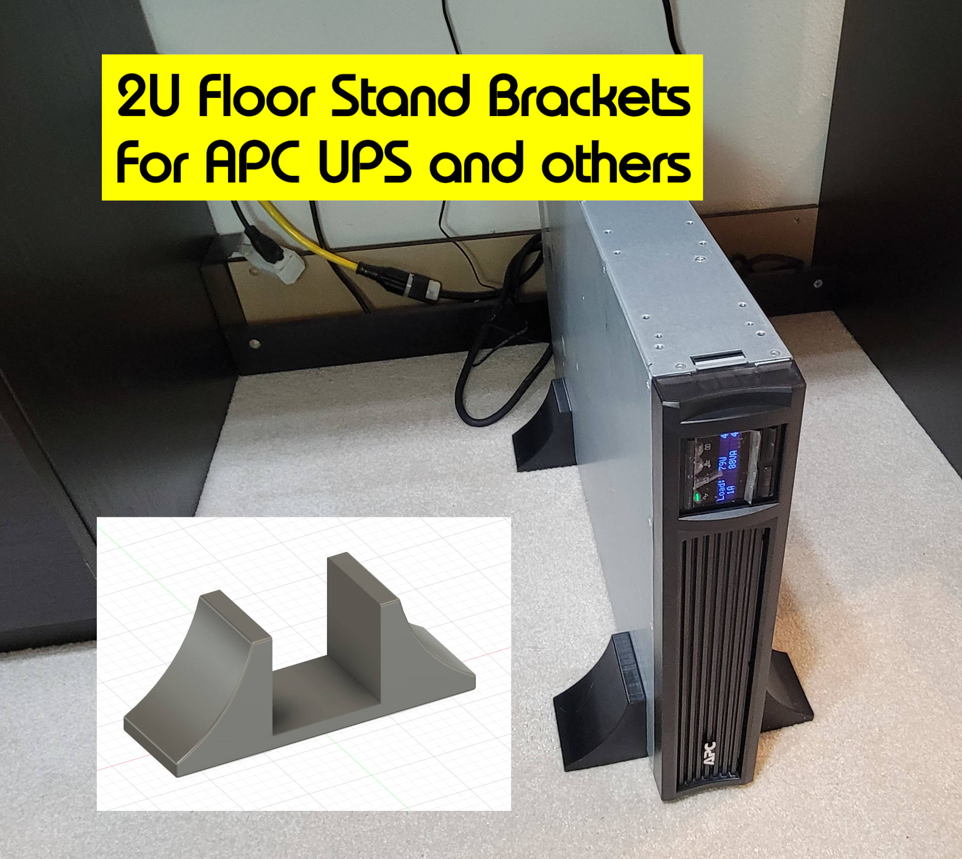 zemin ayakta durmak kule oryantasyon of apc 2u teçhizat uyuyor smt2200rm2u uygun by mafsallı patates hobi kendin yap dirsek standı schneider elektrik 3D print model - Mito3D