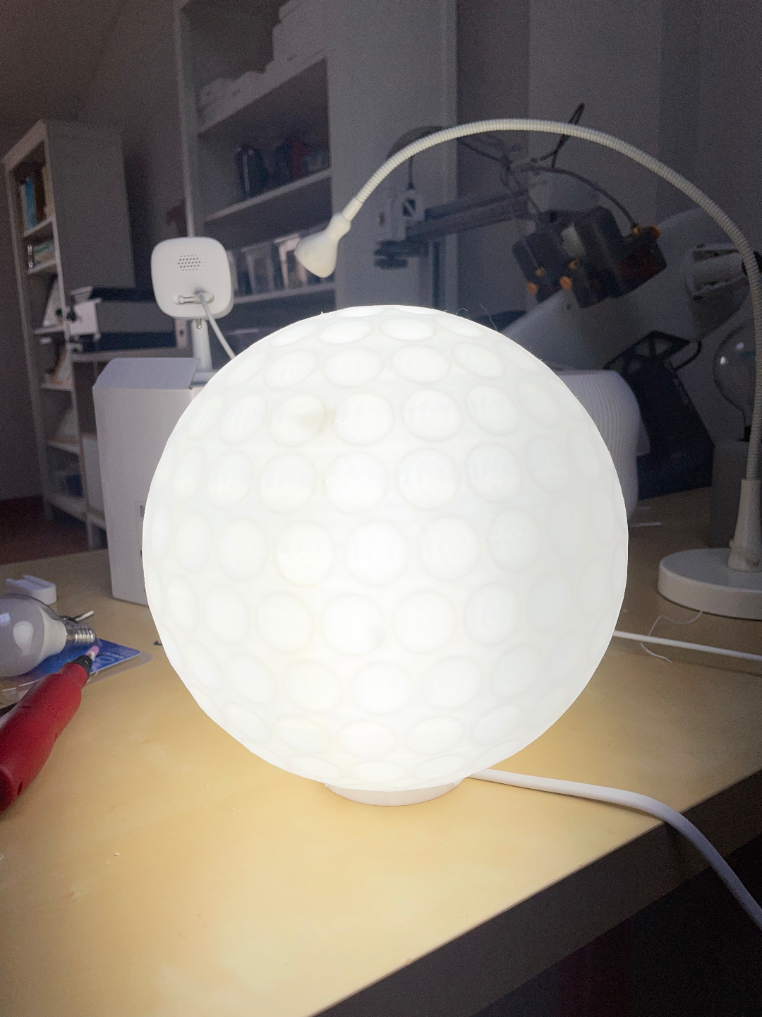 golf ball lamp base kit001 bambulab by titorr household decor kit 001 led ligh 3D print model - Mito3D