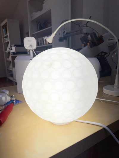 golf ball lamp base kit001 bambulab by titorr household decor kit 001 led ligh 3d print model - Mito3D