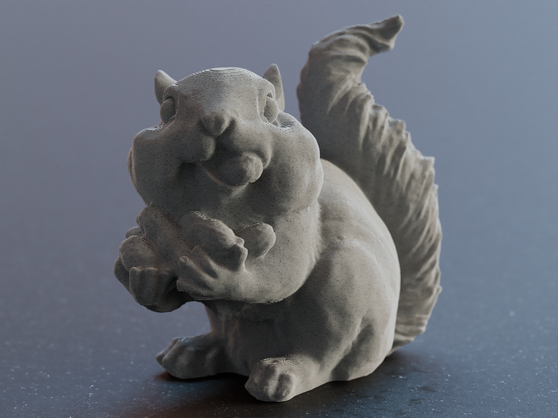 cute squirrel eating a nut chipmunk s es eichh rnchen mit nuss by hpinvent art sculptures decor sculpture fluffy model furry tail sitting animal 3D print model - Mito3D