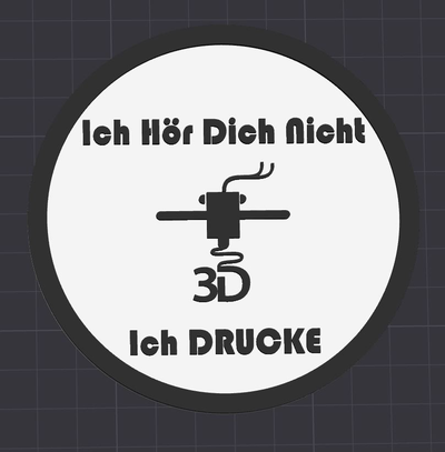 ich h r dich nicht drucke coaster untersetzer by 3dmetalcave generative 3d model hueforge & lithophane schild fun funny art card print 3dprint printing 3d print model - Mito3D