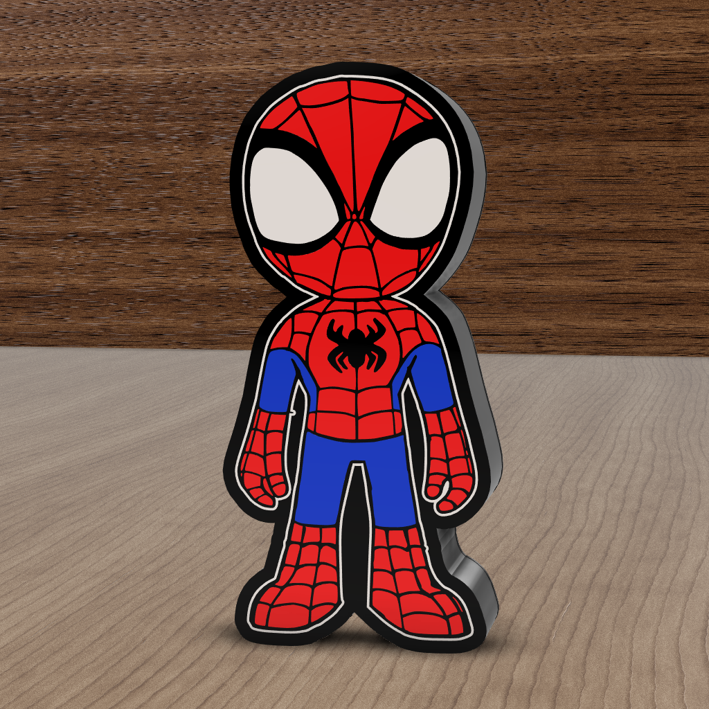 spider man model v4 lightbox led lamp by magic studio 3d art models light ledbox ams color colrs colors lampbox samelayer spiderman printinplace gift kid surprise birthday 3D print model - Mito3D