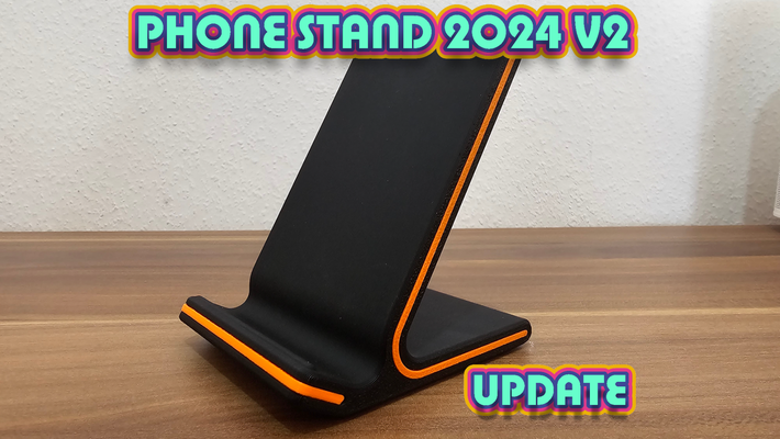 phone stand 2024 v2 update no ams needed by big greek tools gadgets iphone 12 holder 11 mini samsung accessiories accessories acsesorys adapter smartphone accessory required bambu a1 lab x1c x1 p1s p1p print in place support 3d print model - Mito3D