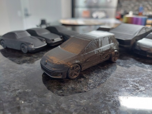 vw gti print in place moving wheels by manifold3d miniatures volkswagen vwgolf 3d print model - Mito3D