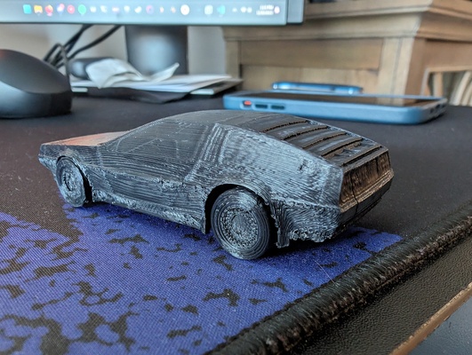 delorean dmc-12 print in place moving wheels by manifold3d hobby & diy vehicles thingiverse 3d print model - Mito3D