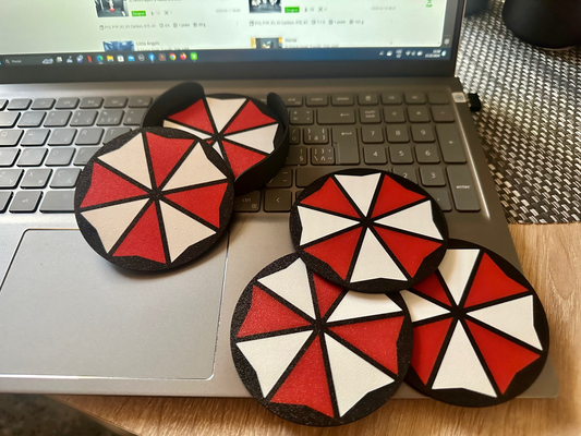 coaster umbrella corporation logo by neggan household decor 3d print model - Mito3D