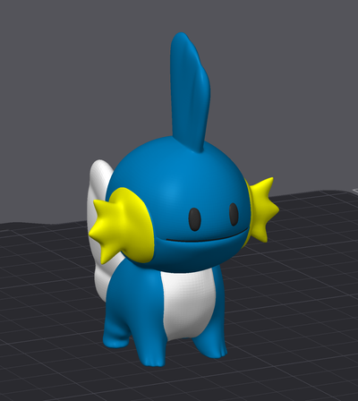 mudkip 3 cor 84mm altura remixado by quadracerjr33 miniaturas criaturas pokémon cutucar bolso monstro 3d print model - Mito3D