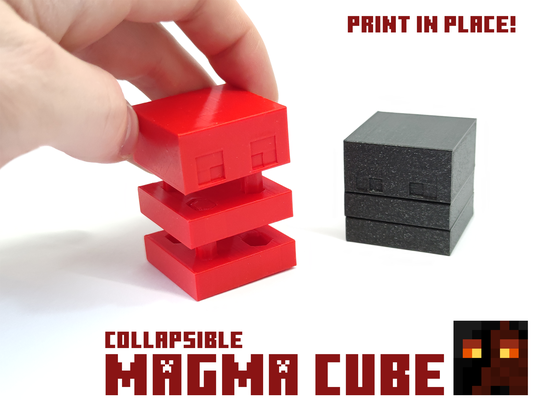 saltar magma cubo by andor yoko herramientas artilugio juguete juego videojuego minecraft rojo divertido articulado impresión pla stl bloquear enredadera plegable microsoft pico portal inframundo inferior estante legominecraft ladrillo 3d print model - Mito3D