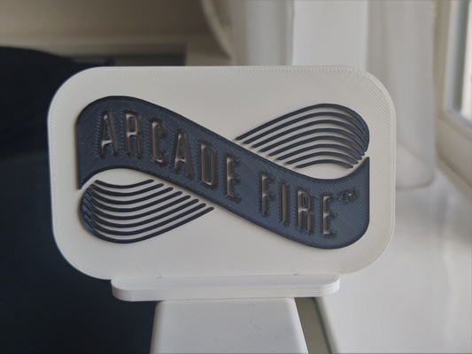 oyun makinesi ateş logo görüntüle dekorasyon by andor yoko ev halkı dekor müzik ayakta durmak kaya grup favori arcadeateş 3d print model - Mito3D