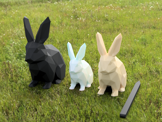 poly kaninchen ostern pflanze topf dekoration neu gemischt by jtlns kunst skulpturen hase blumentopf lowpoly tier tiere 3d print model - Mito3D