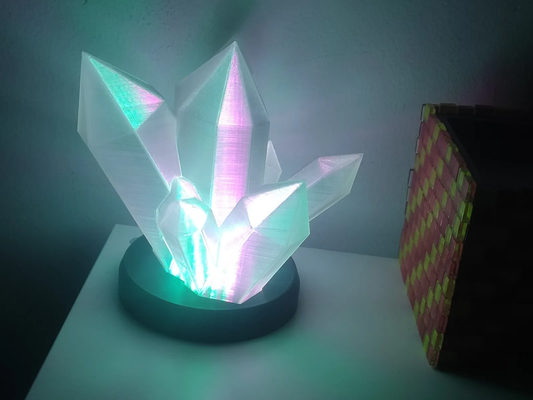 hermoso cristal lámpara wled remezclado by timon nabholz casa decoración led lámpara led ligero lampara neopixel anillo ws2812b resplandor hogar luz luz noche esp32wled rgb hecha mano electrónica ledring 3d print model - Mito3D