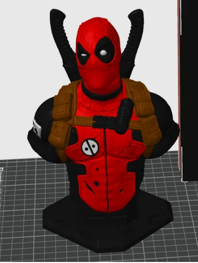 bambu ams - colored deadpool remixed by elgo household decor desk gaming marvel 3d print model - Mito3D