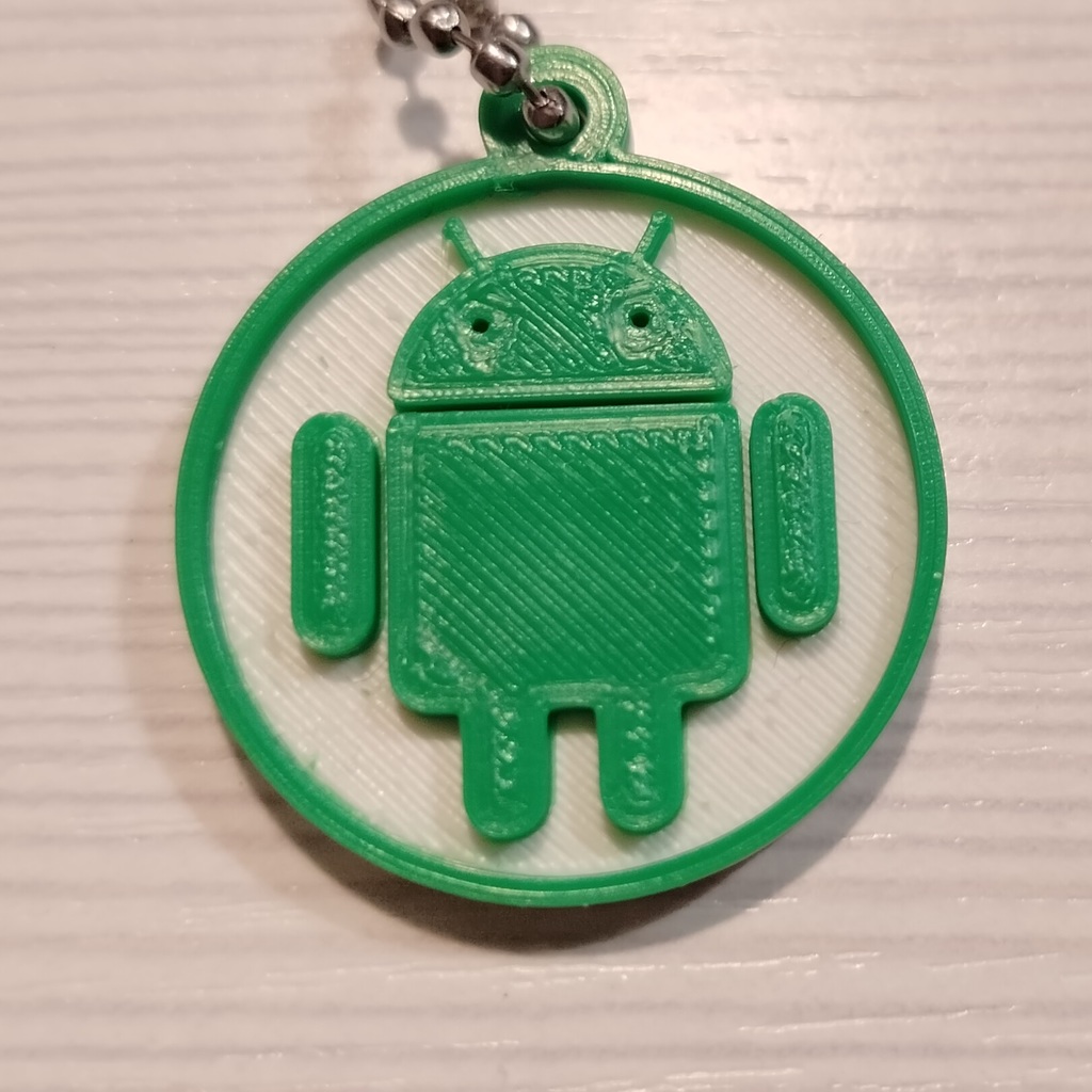 android key fob by green parrot fashion models keychain keyfob thingiverse androidlogo 3D print model - Mito3D