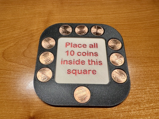 penny puzzle by jerry spielzeuge spiele rätsel pennies 3d print model - Mito3D