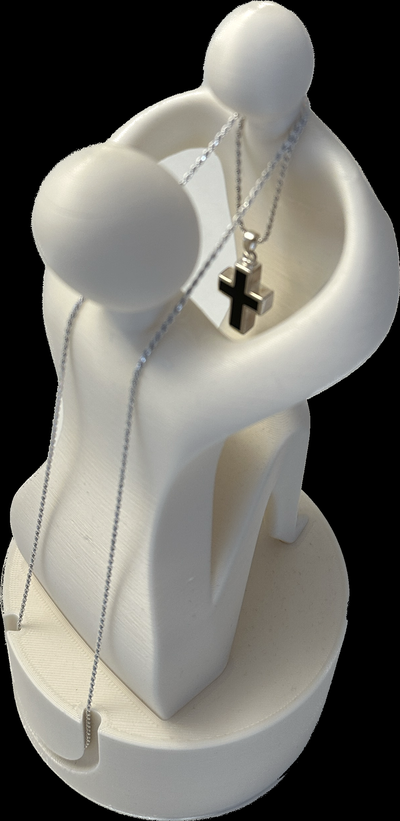 madre bambino statua collana in piedi remixato by jerry arte sculture portacollane figlio 3d print model - Mito3D