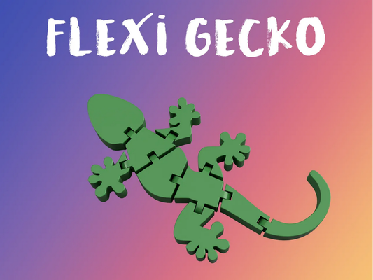 flexi gecko by 3d toys & games flexible animal animaltoy lezard play 3d print model - Mito3D