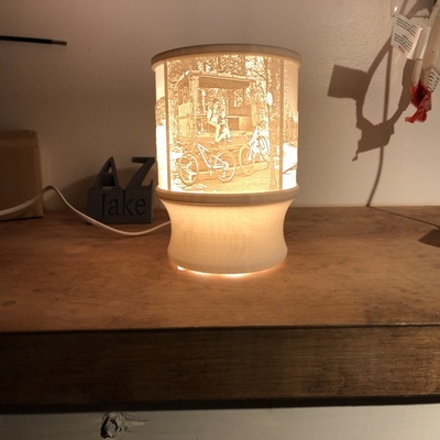 lithophane lampe base by asiatique créations ménage décor lanterne lithophanelumière 3d print model - Mito3D
