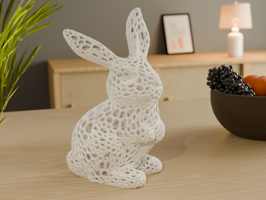 voronoi easter bunny by t stk household decor decoration desktop deco art geometric spring pattern crafts ornament creative nature hubby eastertime 3d print model - Mito3D