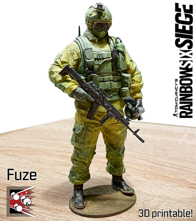 fuze operator rainbow siege figurine statue by bigmikemw miniatures people videogame collectable rainbowsix rainbowsixsiege 3d print model - Mito3D