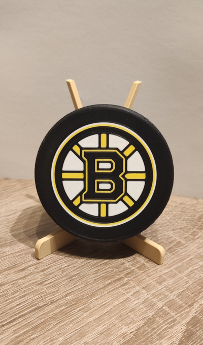 bostón bruins disco nhl by carlson arte señales logos decoración ventilador mujer hockey logo firmar 3d print model - Mito3D