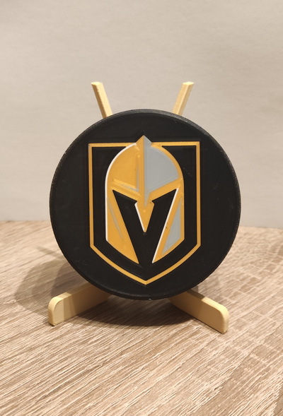 vegas dorado caballeros disco nhl by carlson arte señales logos decoración hockey divertido ventilador logo firmar 3d print model - Mito3D