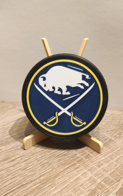 buffle sabres palet lnh by carlson art panneaux logos décor décoration hockey logo signe 3d print model - Mito3D