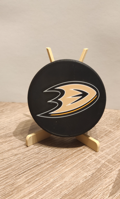 anaheim ördekler disk nhl by carlson sanat işaretler logolar dekor dekorasyon eğlence hayran logo hokey işaret ördek 3d print model - Mito3D