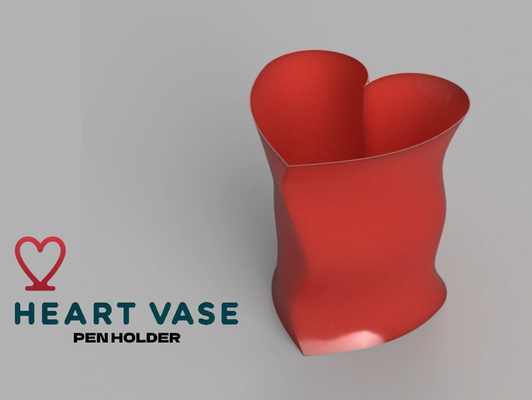 corazón bolígrafo soporte calle san valentin regalo idea by ervitto casa decoración 3d 3dprint escritorio florero easyprint impresión enamorado amor pareja oficina novio novia 3d print model - Mito3D