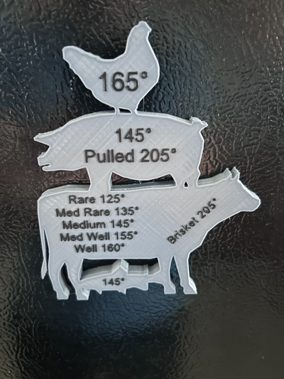 carne temperatura geladeira magnético by nicks3dprintedsolutions ferramentas organizadores churrasco 3d print model - Mito3D