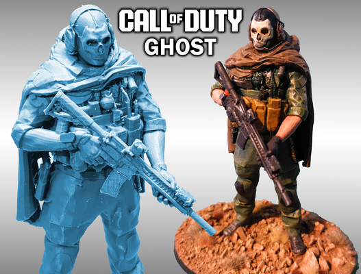 fantasma llamada of deber moderno guerra zona figura estatua 1 10 by mikemw miniaturas personas bacalao mw3 mw2 videojuego 3d print model - Mito3D