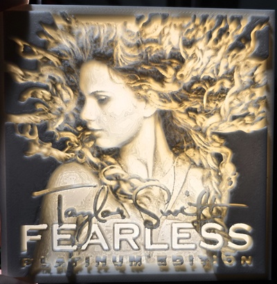 taylor swift fearless album cover - double thick 6mm lithopane by gage's gallery art models taylorswift swiftie 3d print model - Mito3D