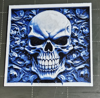 skull ornate background hueforge painting - 3d by gage's gallery art models decoration head skeleton bones 3d print model - Mito3D