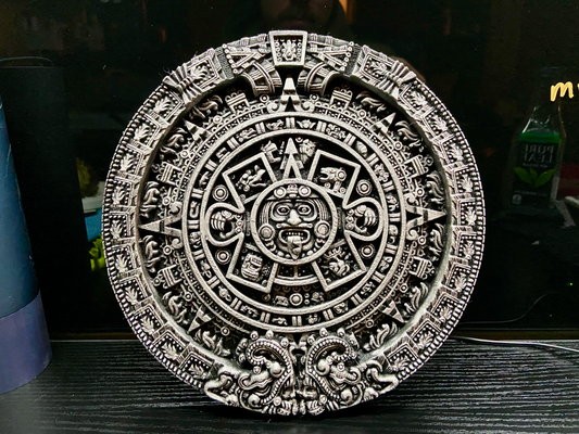 aztec mayan calendário sol pedra by qjeezy casa decoração asteca maia antigo 3d print model - Mito3D