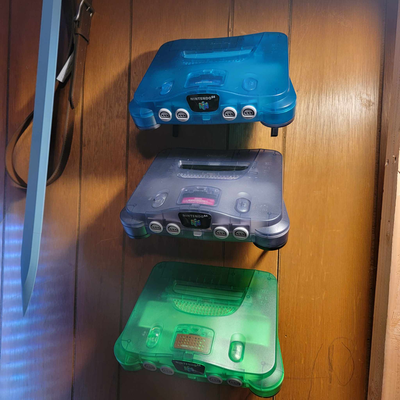 n64 wall mount by toyota man household decor 64 nintendo retro 90s display 3d print model - Mito3D