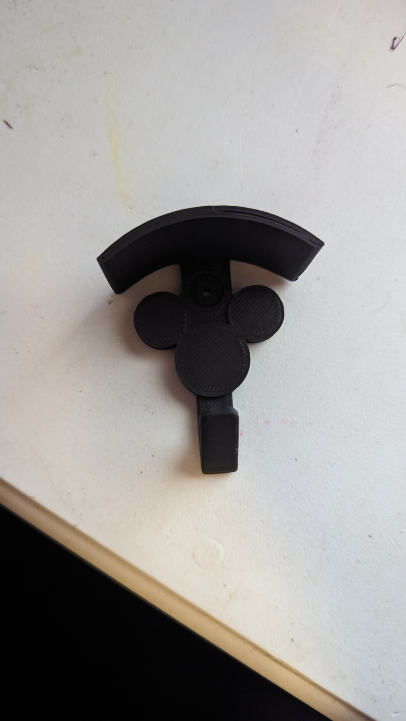 mickey mouse ear wall mount hook remixed by hrlmbtz 3d printer parts disney wallmount ears 3D print model - Mito3D