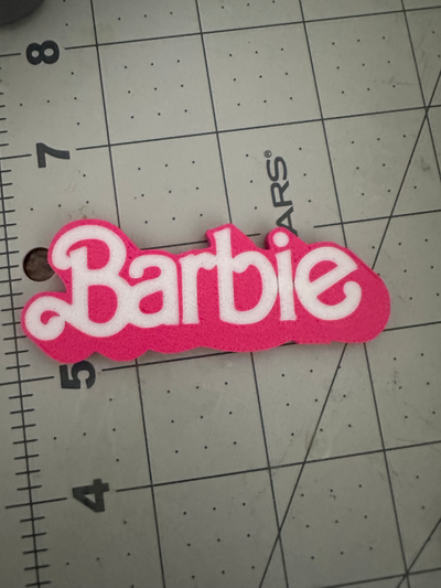 barbie logo magnet remixed by claw-prints art signs & logos decor 3d print model - Mito3D