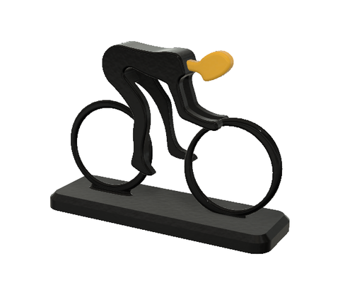 cyclisme athelete minimaliste carré by noir jack miniatures vélo décor décoration figurine 3d print model - Mito3D