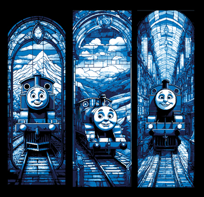 ventilador arte conjunto of 3 favoritos manchado vidro catedral janela designs thomas tanque motor by mclanesmemories 2d thomasandfriends thomasthetankengine trem statedglass marca páginas livro marcador forja chapéus 3d print model - Mito3D