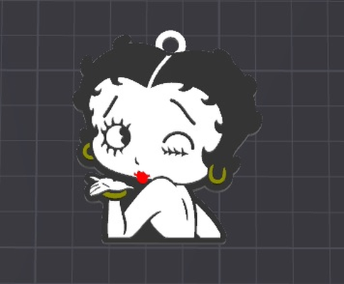 fofa betty boop chaveiro colar charme livre comercial by dominator334 arte 2d chaveiros betty desenho animado amar diversão feliz disney chave correntes anel argolas aniversário casamentos casamento ams pronto amslite leve fácil impressão easytoprint garoto rapazes menina meninas criança crianças kidstoy brinquedos engraçado acessórios acessório 3d print model - Mito3D