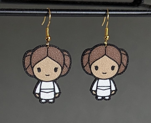 étoile guerres princesse leia organa boucles d'oreilles by krazi201 mode bijoux skywalker 3d print model - Mito3D