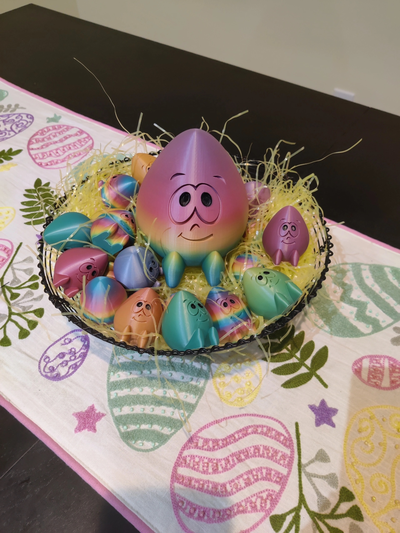 cute easter egg by slowpoke's workshop toys & games characters fun multy color kids 3d print model - Mito3D