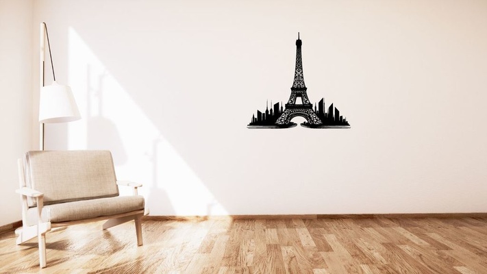 eiffel tower eiffelova v voronoi wall decoration by kutnohormac art 2d 2dart 2dwallart 3dart 3dwallart bedroom decor eiffeltower home homedecor livingroom minimalist minimalistic voronoidesign voronoistyle wallart walldecoration wallmount 3d print model - Mito3D