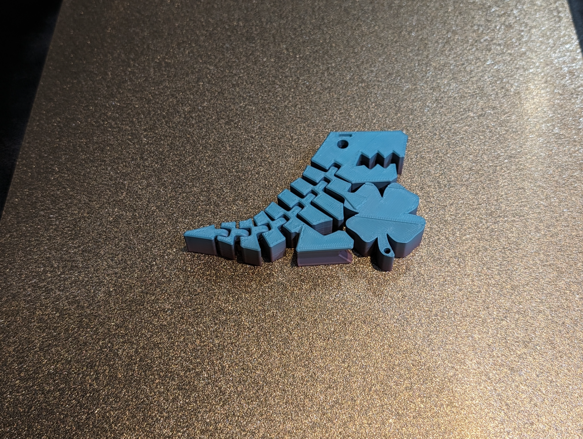 st patrick's day clover flexi rex by rad toys & games st patricks fidget animal dinosaur articualated dino 3D print model - Mito3D