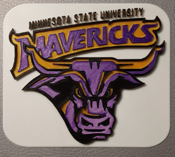 mnsu minnesota zustand universität einzelgänger by alt dame kunst 2d logo schild außenseiter 3D print model - Mito3D